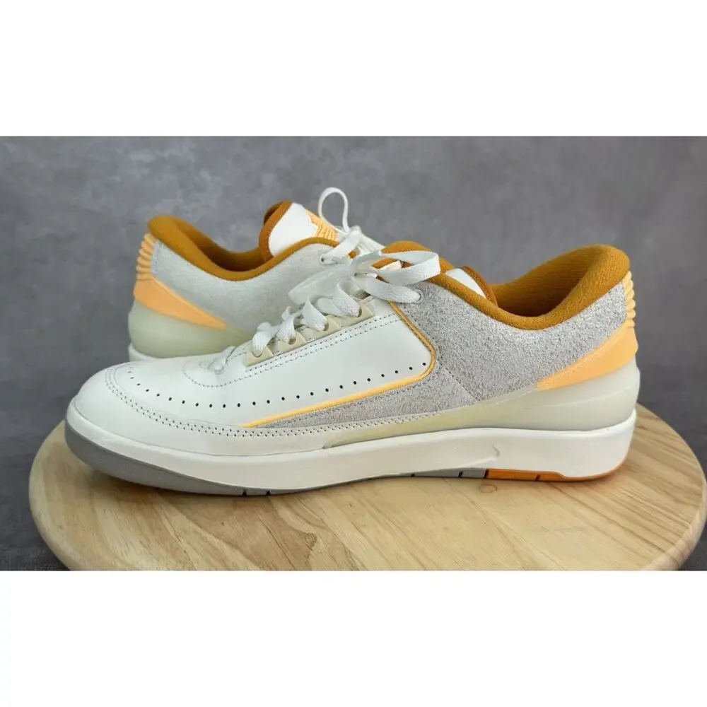 Jordan Air Jordan 2 Retro Low Melon Tint White Orange Leather DV9956-118 Size 11